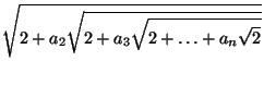 \begin{align*}
&2\left ( a_1+\frac{a_1a_2}{2}+\frac{a_1a_2a_3}{4}+\dots
+\frac...
...frac{a_2a_3\cdot\ldots\cdot a_{n+1}}{2^{n-1}}\right )\frac{\pi}{4}
\end{align*}